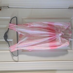 TRUE CRAFT WOMEN'S JUNIOR PINK TIE DYE SUMMER KNOTTED TANK TOP SIZE XS
